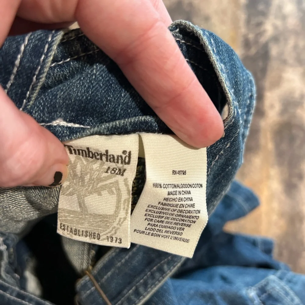 Y2K Timberland Kids Denim Overalls size 18 months